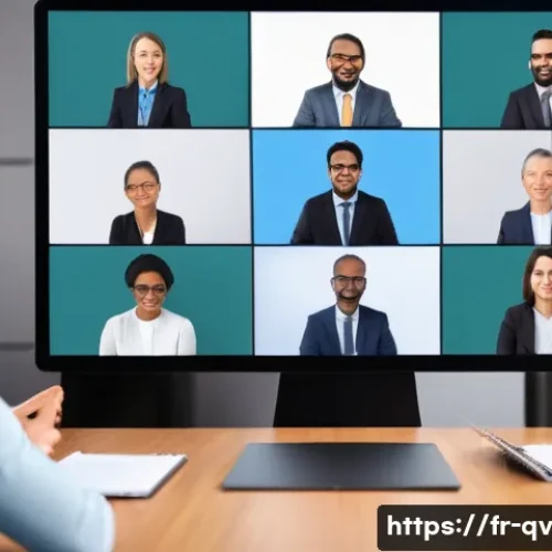 Home 32 생산적인 온라인 토론을 위한 목표 수립 - A professional online debate setting featuring diverse adults engaged in a virtual conference call o...